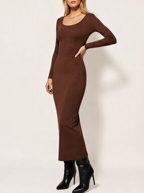 Zara Bodycon Maxi Dress Spiced Apple S NWT